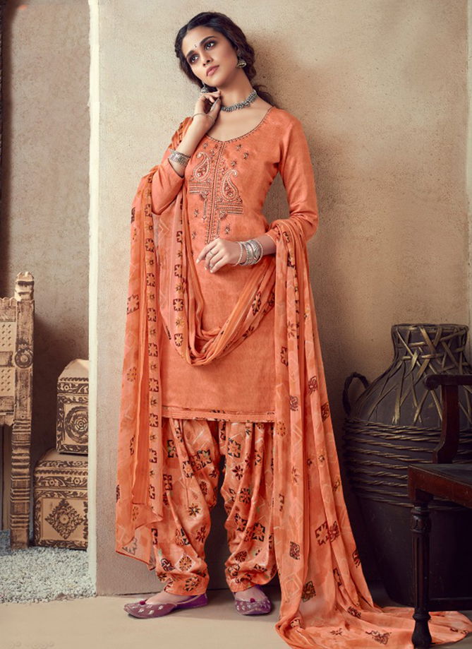 Nazpreet designer Embroidered Pure Jam Cotton Party Wedar Patiala Suits Collection 636-001 To 636-008